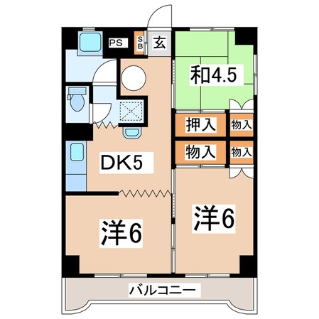 郡山駅 徒歩19分 5階の物件間取画像